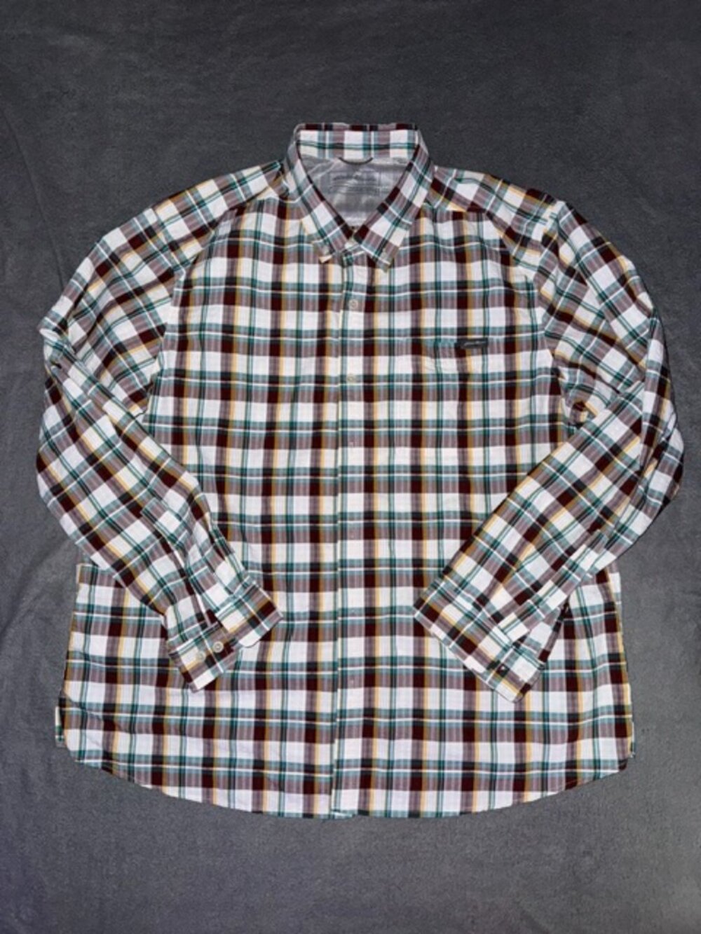 Eddie Bauer Performance Plaid Button Down Shirt Men’s Size XL